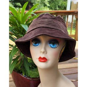 Vintage Nine West Brown Suede Bucket Hat